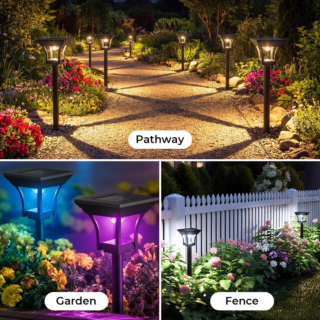 Solar Pathway Lights Outdoor, 3 Lighting Modes, 18 Pack