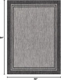 Bordered Outdoor Rug 5x7 Washable Outside Carpet for Indoor Patio Porch Waterproof Easy Cleaning Non