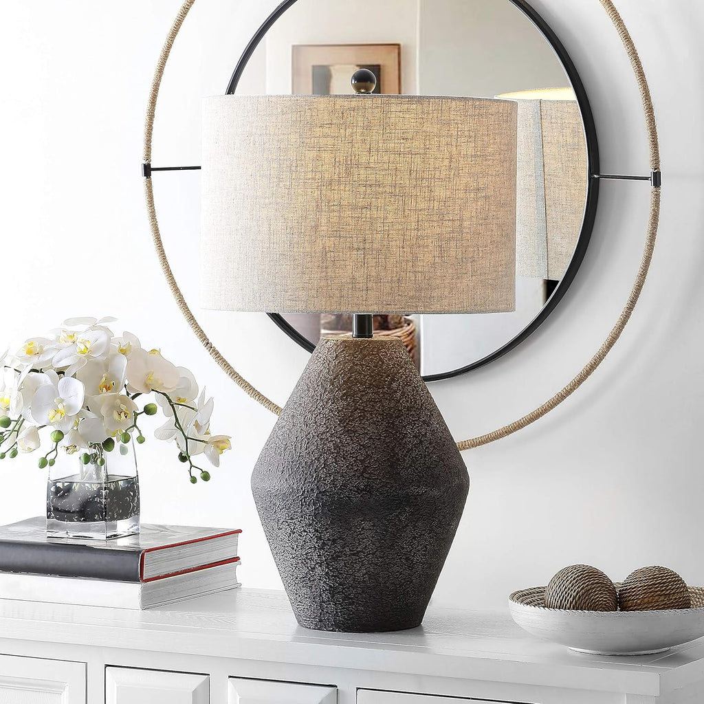SAFAVIEH Lighting Collection - Ersta Brown Modern Rustic Farmhouse Table Lamp, 27-Inch Accent Lamp (