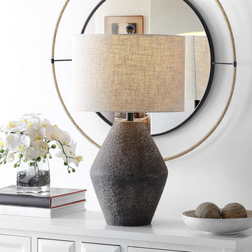 SAFAVIEH Lighting Collection - Ersta Brown Modern Rustic Farmhouse Table Lamp, 27-Inch Accent Lamp (
