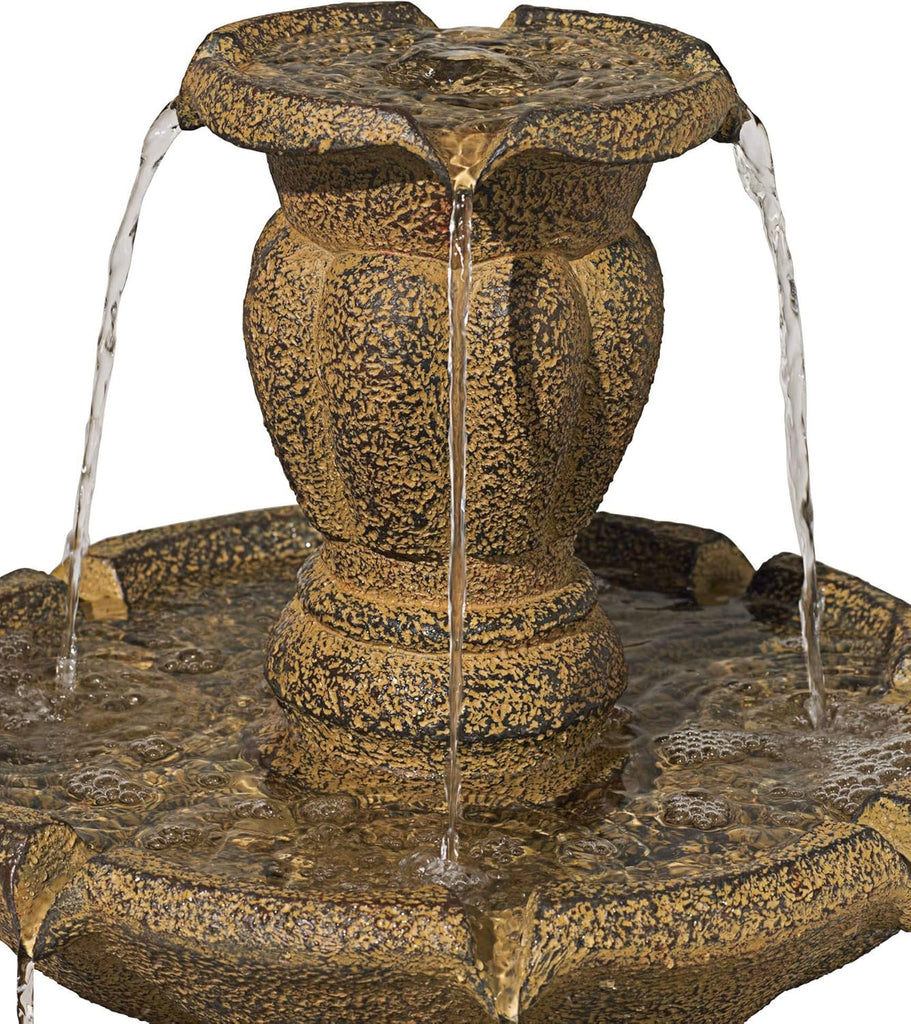 Tuscan Garden 41 1/2" High Large Traditional Italian Indoor Outdoor Decor Dark Faux Stone Floor Fountain Waterfall