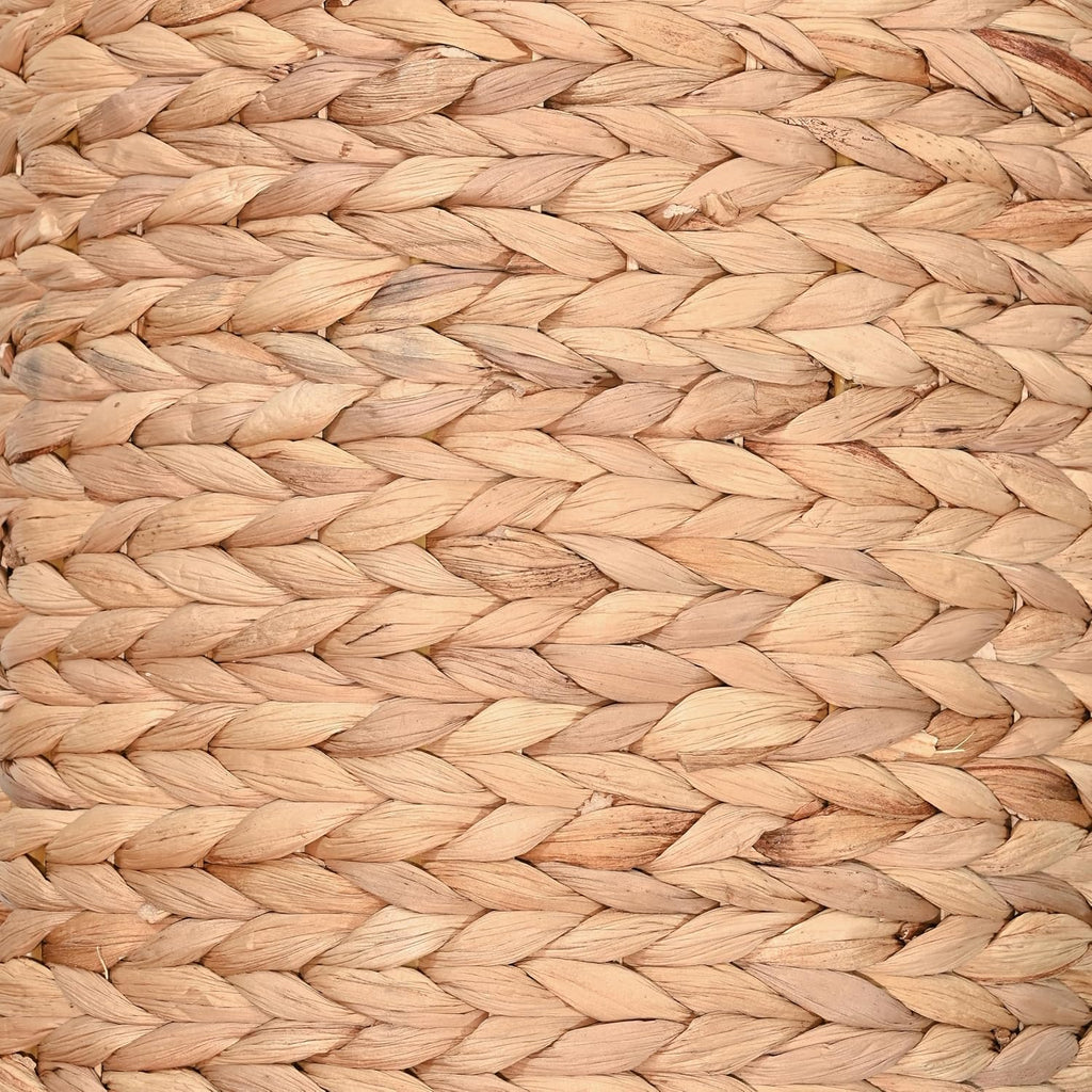Avery 3-Piece Cylinder Nesting Baskets 13", Natural | Hyacinth, Bohemian Cottage Style, Handwoven Wicker, Iron Metal
