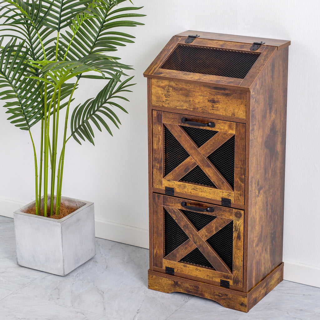 Potato and Onion Storage Cabinet Bin, Brown