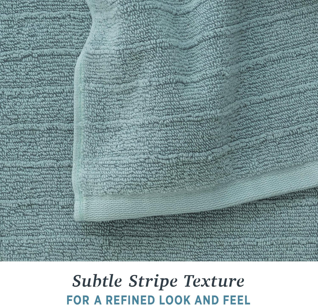 James 100% Cotton Towel Set of 6 - Textured Stripe Towels - 6 Piece Set of 2 Bath Towels, 2 Hand Towels, 2