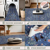 Vintage Dark Blue 3x5 Area Rugs