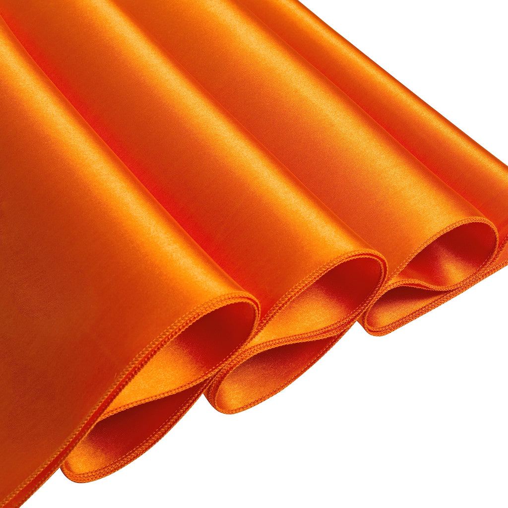 6 Pack Satin Table Cover Rectangle, 60 x 84 Inches, Orange
