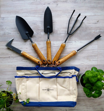 Gardener's Essential Tool Set, Garden Tote, Farmhouse Garden Tools, Garden Bag, Gift for Gardeners