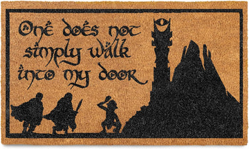 One Does Not Simply Walk to My Door Mat 30x17 Inch Trilogy Welcome Mat Coir | Funny Entryway Decor, Fantasy Fan Gift