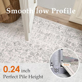 Gray Runner Rug 2x8 Hallway Machine Washable Kitchen Vintage Distressed Non Slip Long Carpet Indoor 