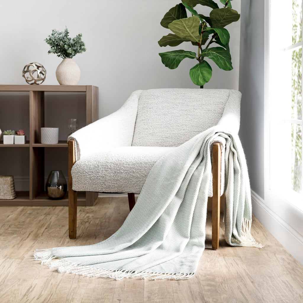 Beddings Elevate Your Comfort with Herringbone Throw Blanket - Luxurious Woven Ultra Soft Acrylic - Sized 50" W x 60"