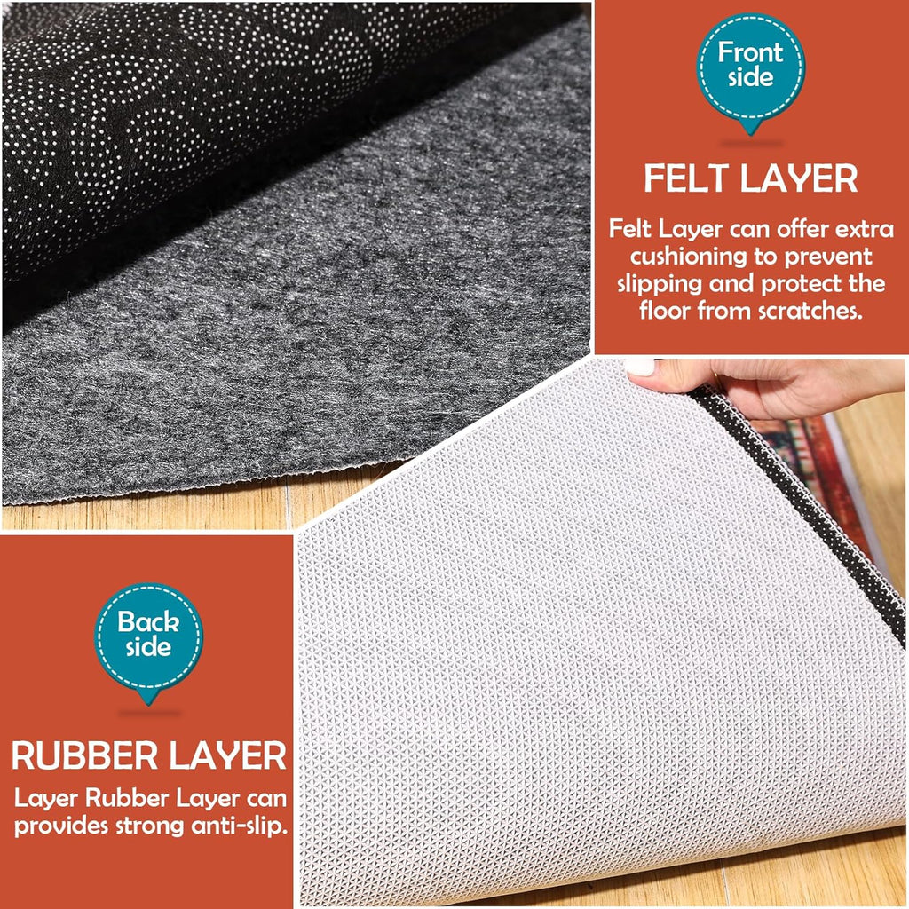 Waterproof Rug Pad, 9x12 Ft Under Area Rug Carpet Pad, Non Slip Rug Pads for All Floors and Hardwood Floors Finishes - Set of 108