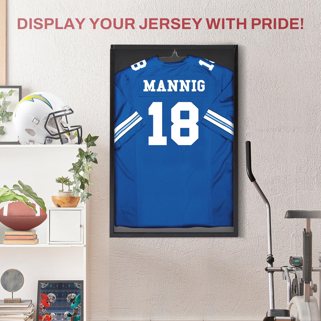 Jersey Frame Display Case - Crystal Clear Acrylic Jersey Frame for Baseball, Football, Hockey, Soccer & Basketball
