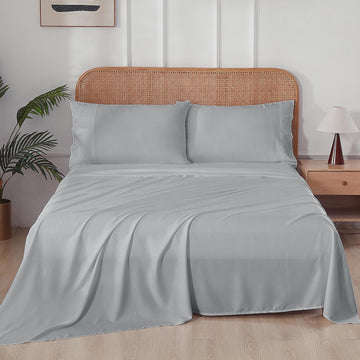 100% Bamboo Viscose Sheet Set, 400 Thread Count, Cooling Sheets for Hot Sleepers, 16" Deep Pocket, Ultra Soft