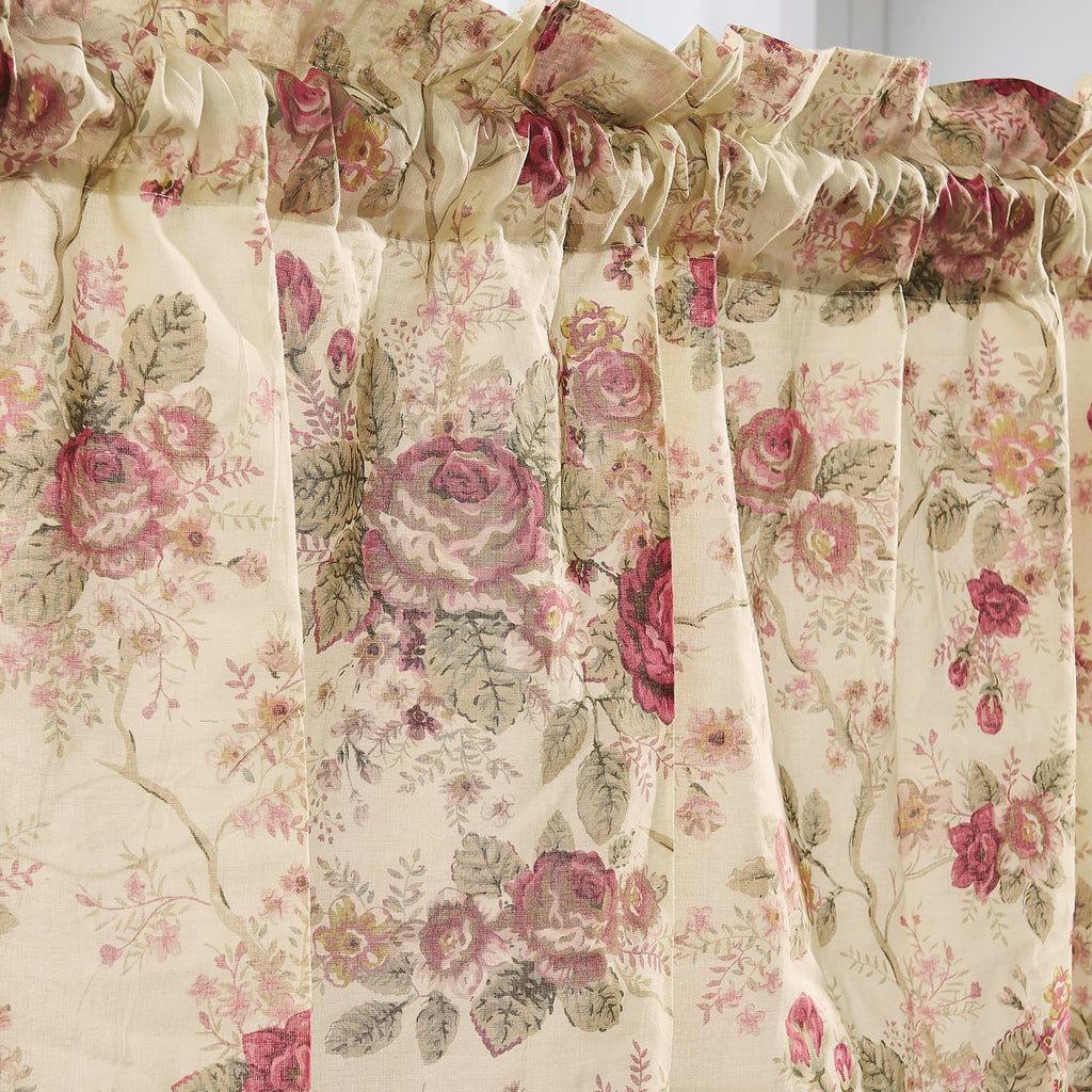 Antique Rose Valance, 84 by 21-Inch