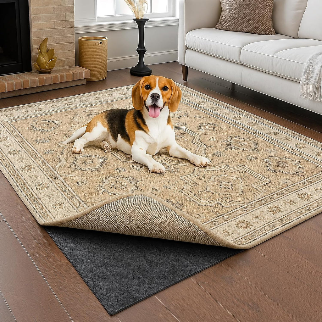 1/4" Thick Felt and Natural Rubber Backing Rug Pad - Non Slip Carpet Gripper for 2 x 8 Ft Area Rugs - Protective - Set of 16