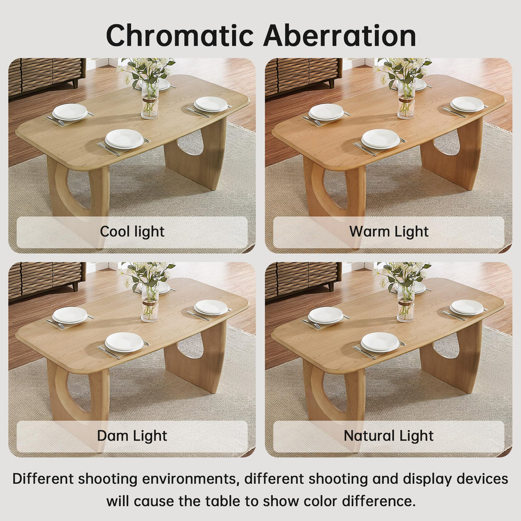 Modern Dining Table for 4-6 People, 68'' Rectangle Dining Table, Kitchen Table with Pedestal Base, Dinner Table