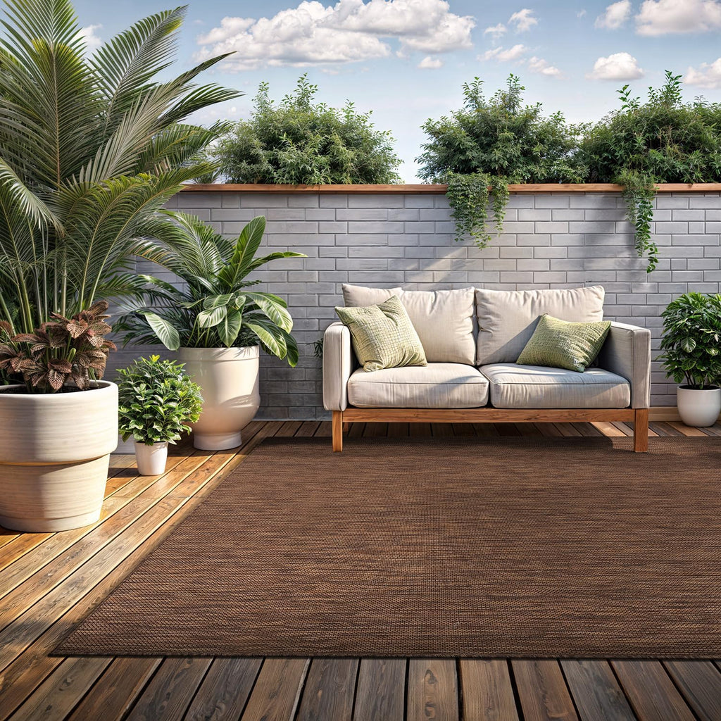 Washable Indoor Outdoor Rug Weather Resistant Carpet Modern Solid for Porch Deck Balcony Backyard Pa