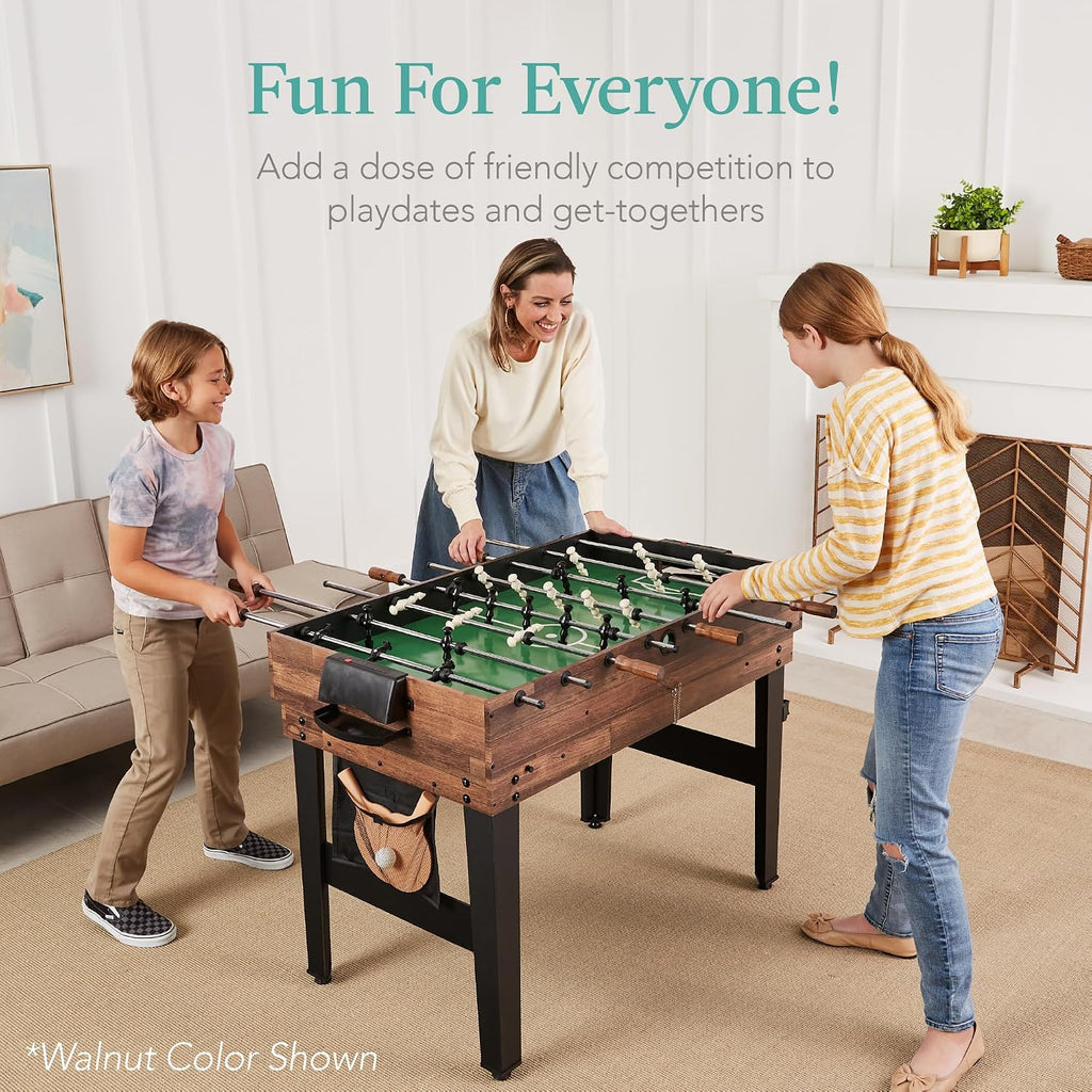 Combo Game Table Set for Home, Game Room, Friends & Family w/Ping Pong, Foosball, Basketball, Air Hockey, Archery