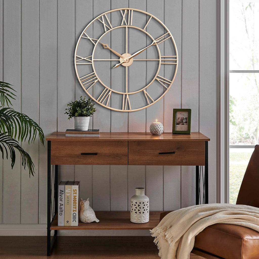 Large 30 Inch Gold Wall Clocks Decor