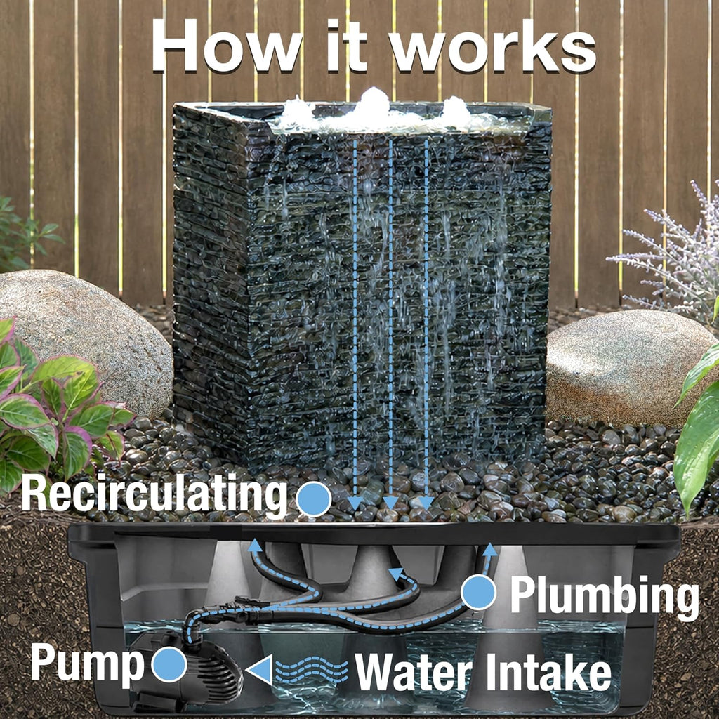 AquaBasin 30 Fountain and Water Feature Basin for Landscape and Garden 78223, Black, 27 Gallon