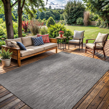 Washable Indoor Outdoor Rug 5x7 Weather Resistant Area Rugs Modern Solid for Porch Deck Balcony Back