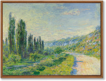 Claude Monet Framed Canvas Wall Art Prints, Classic La Route De Vétheuil oil Painting Reproduction Retro Country