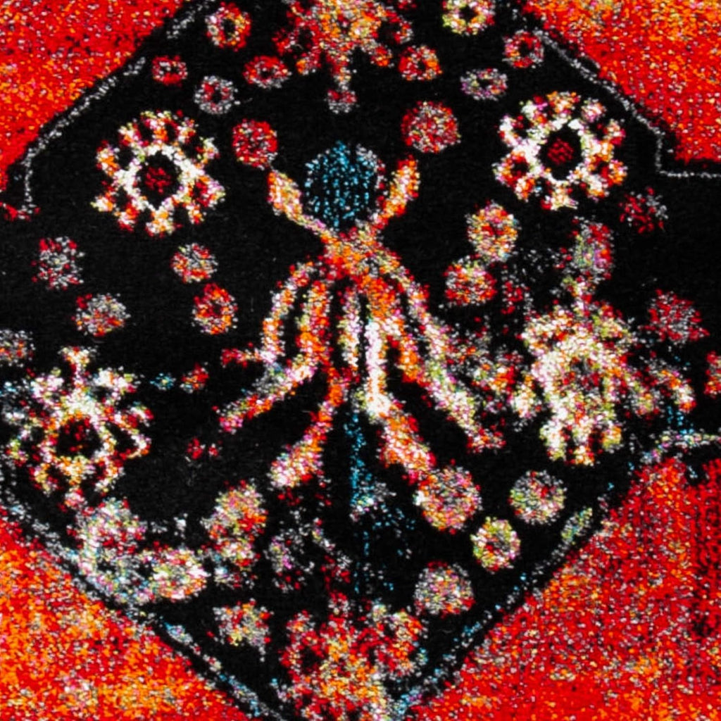 Vintage Hamadan Area Rug - 9' x 12', Orange & Multi, Oriental Traditional Persian Design, Non-Shedding & Easy Care