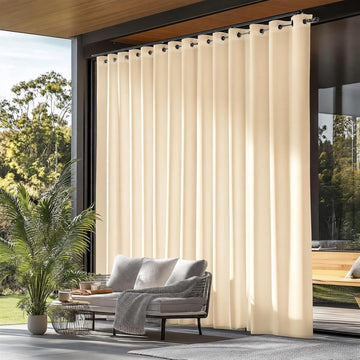 Waterproof Outdoor Curtains 300 GSM, Premium Thermal Insulated Privacy Assured Thick Outside Curtains, Pergola and