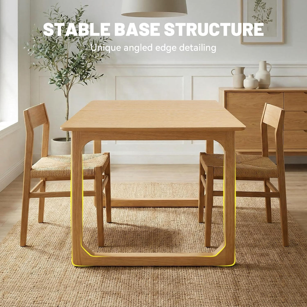 Extendable Wood Dining Table for 4-8, 71" Inch Modern Rectangular Kitchen Tables with Wooden Base Farmhouse Dinner