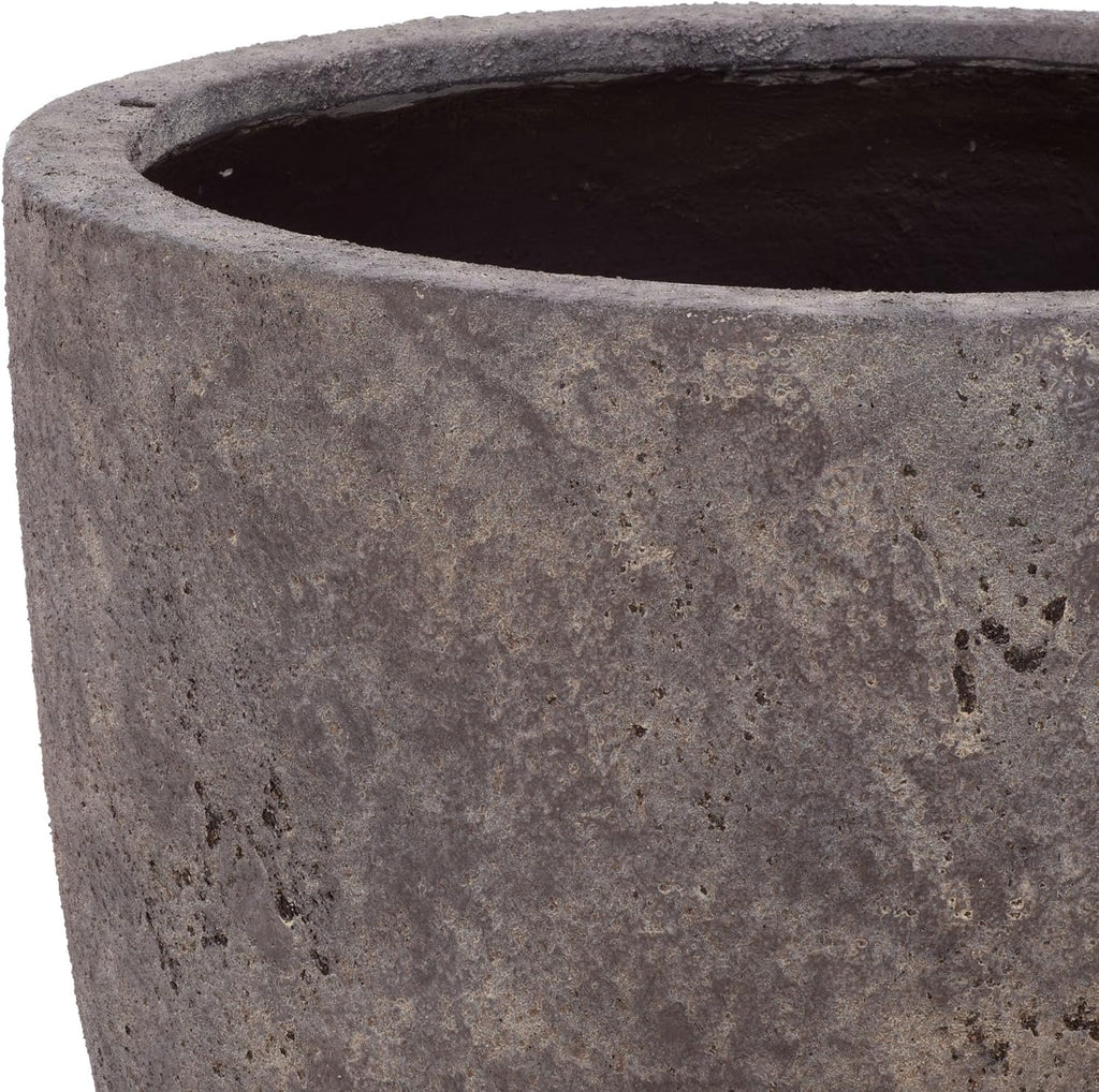 Outdoor - Ella Large Planter Pot with Drainage - Antique Brown Ficonstone Cement - Weather Resistant - Ideal
