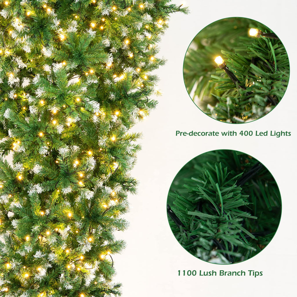 7.5FT Pre-Lit Upside Down Christmas Tree with 400 LED Lights