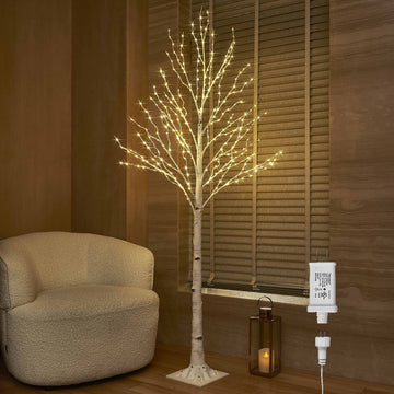 Lighted Birch Tree Plug in 330 Fairy Lights 6FT, Twig Tree with Lights for Indoor Outdoor Home Room Porch Christmas
