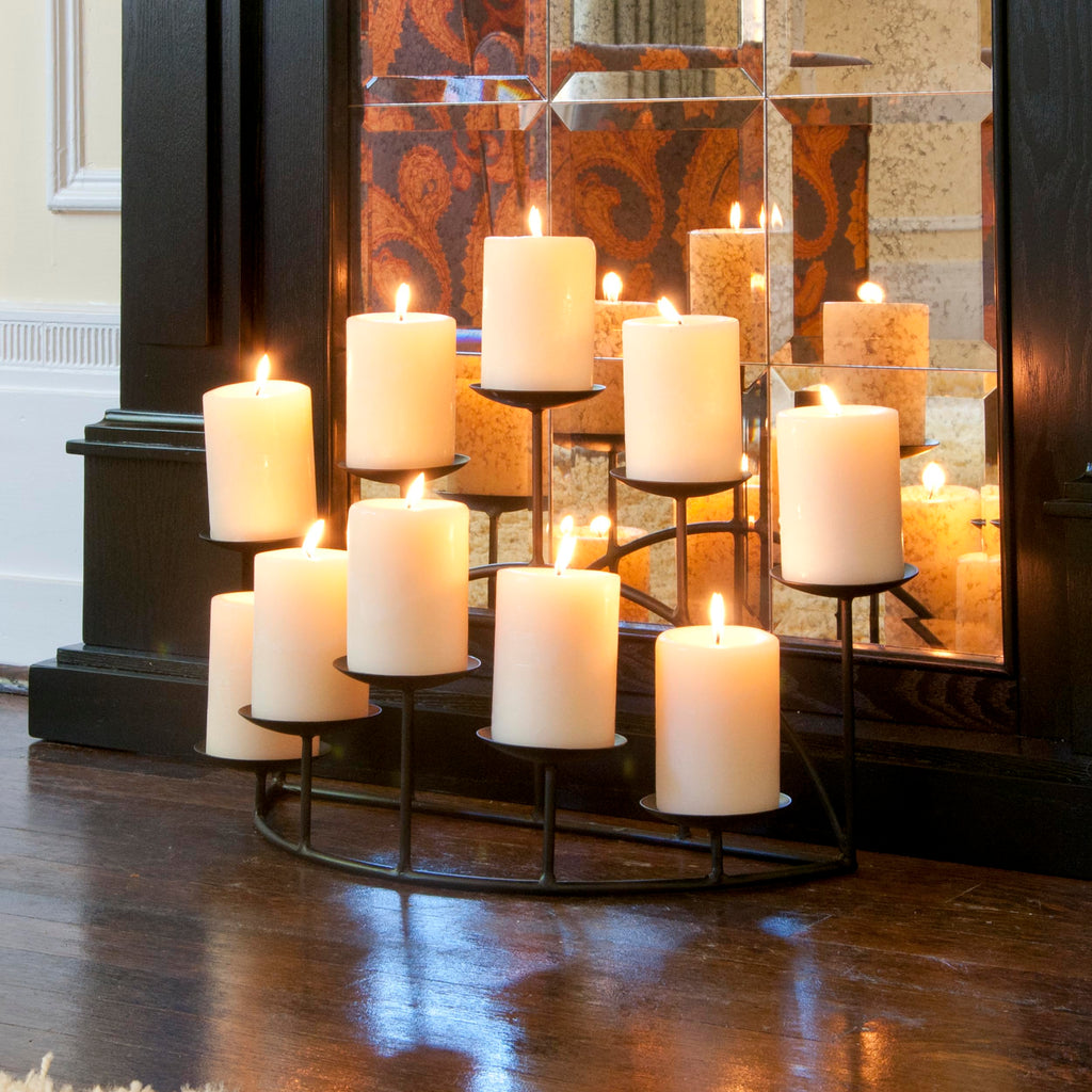 Redway Candelabra - Transitional Design, Black Metal - Fully Assembled - Ideal, Family Room