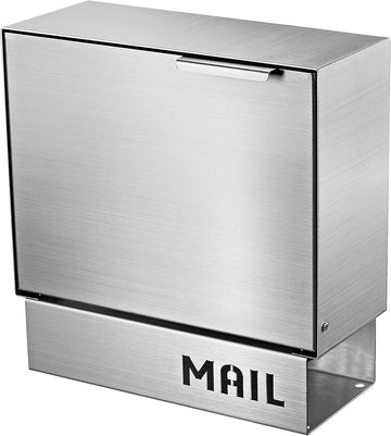 Stainless Steel Mailbox for Walls, Heavy Duty Wall Mounted Mailbox with Newspaper Holder - Silver