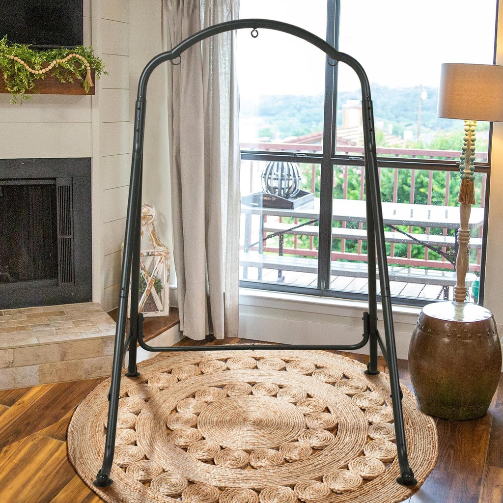 Hammock Chair Stand, Heavy-Duty Steel Swing Stand, 400lbs Capacity, Multi-Use Hanging Chair Stand for Outdoor Indoor