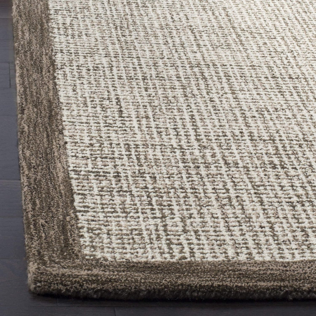 Abstract Area Rug - 9' x 12', Brown & Ivory, Handmade Wool