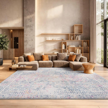 Tulum Area Rug 12x15, Textured X-Large Ivory & Dark Blue TUL264D