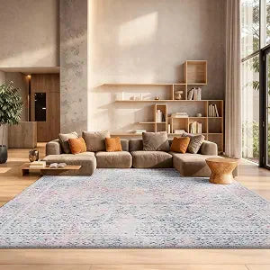 Tulum Area Rug 12x15, Textured X-Large Ivory & Dark Blue TUL264D