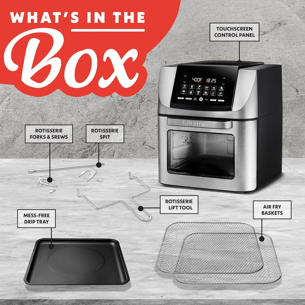 Air Fryer - 14 Qt All-in-One Rotisserie Oven with Digital Display, 12 Presets, Roast, Bake, Broil, Dehydrate