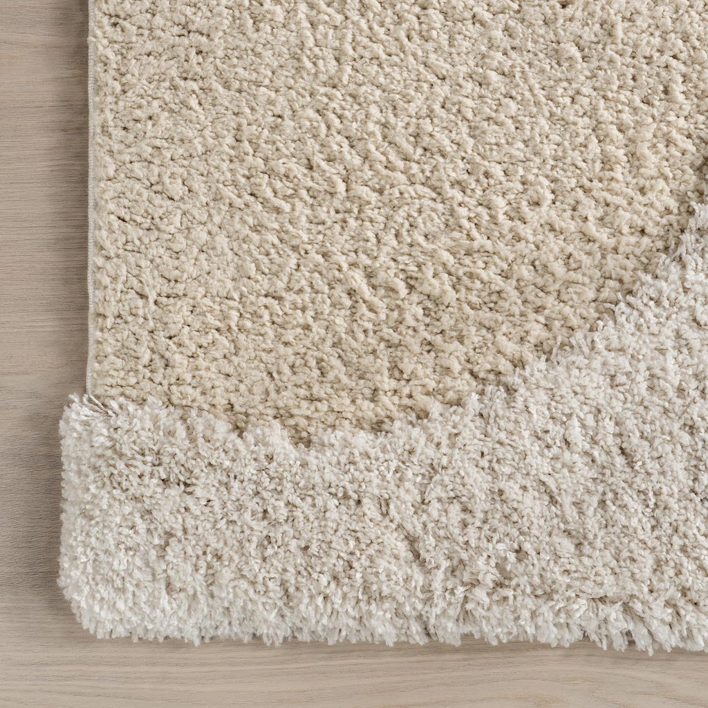 Gloria Beige, 12' x 15', Abstract, Shag, Soft and Cozy, Plush, High Traffic, Stain Resistant, Easy Clean