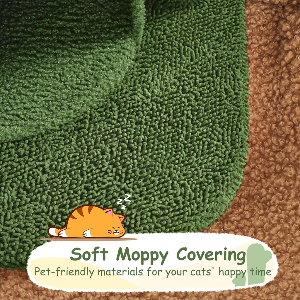 Cactus Cat Tree | 59.5in Cat Tower w/Cute Perch, Cozy Condo
