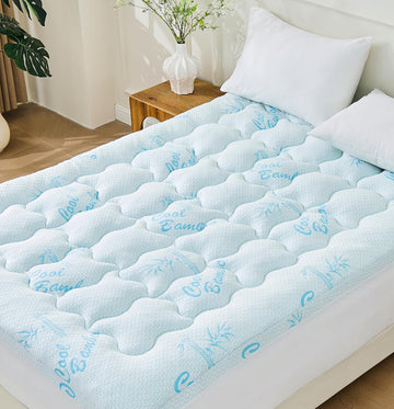 King Mattress Topper, Cooling Gel Memory Foam Topper for Hot Sleepers | Bamboo-Derived Breathable Fabric, Soft
