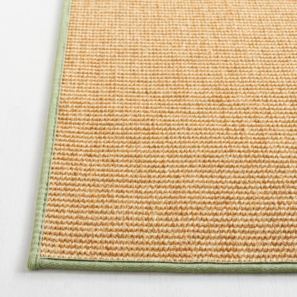 X Area Rug Collection - 6' x 9', Natural & Green, Sisal & Jute, Farmhouse Style, Ideal , Dining Space (MSR9501E)