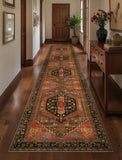2x10ft Runner Rug, Long Hallway Rug Vintage Kitchen Thin Washable Carpet for Entrance Bedroom Bedsid