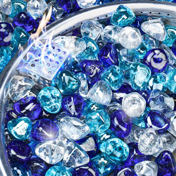 5LB Diamond Fire Glass, 1 Inch Fire Pit Rocks for Propane or Gas