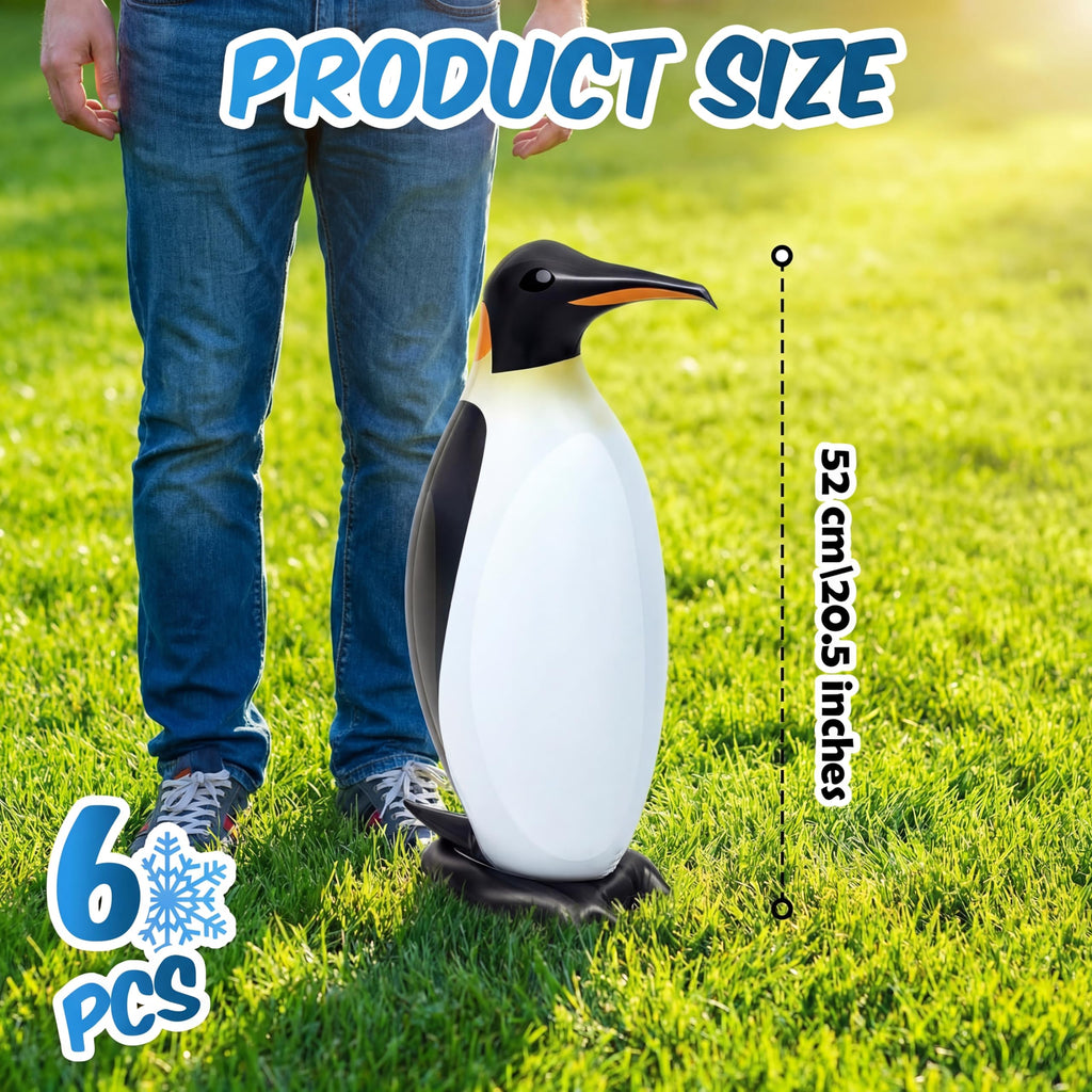 6 Pcs 20.5" Penguin Birthday Decorations, Inflatable Penguins