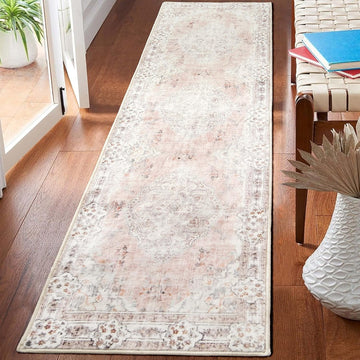 Hallway Runner Rug 2'x8' Pink Long Rug Runners Boho Machine Washable Non Slip Carpet