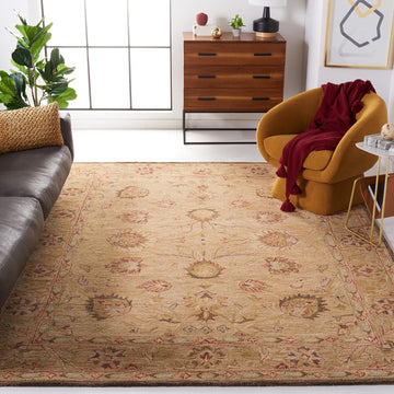 Anatolia Area Rug - 9' x 12', Beige & Beige, Handmade Traditional Oriental Wool