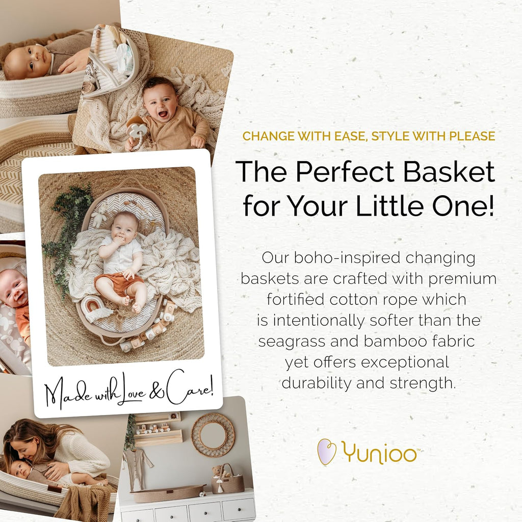 Baby Changing Basket, Portable Diaper Changing Pad, Moses Basket for Newborns, Changing Table Topper for Baby
