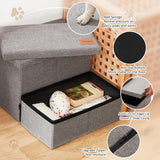 Dog Stairs with Storage 13" H, Foldable Pet Stairs for Small Medium or Large Dogs